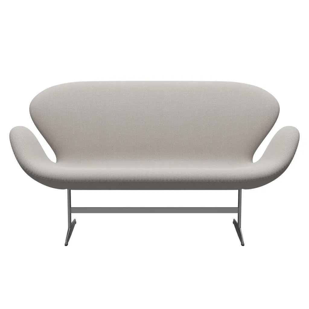 Fritz Hansen Swan™ Sofa 2 Seater, Silver Grey/Steelcut Trio White & Grey