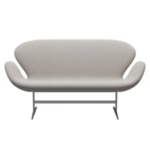 Fritz Hansen Swan™ Sofa 2 Seater, Silver Grey/Steelcut Trio White & Grey