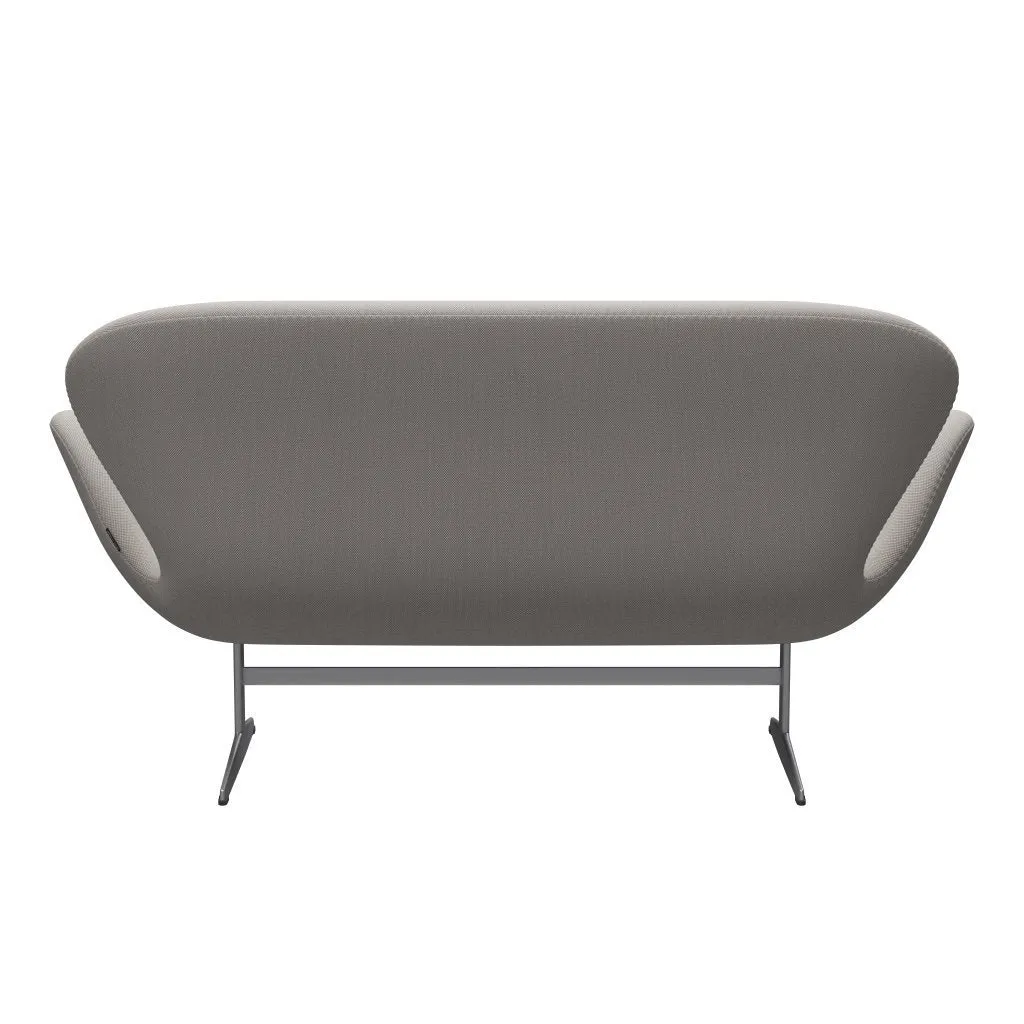 Fritz Hansen Swan™ Sofa 2 Seater, Silver Grey/Steelcut Trio White & Grey