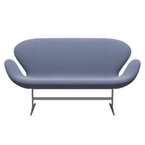 Fritz Hansen Swan™ Sofa 2 Seater, Silver Grey/Steelcut Trio White/Blue