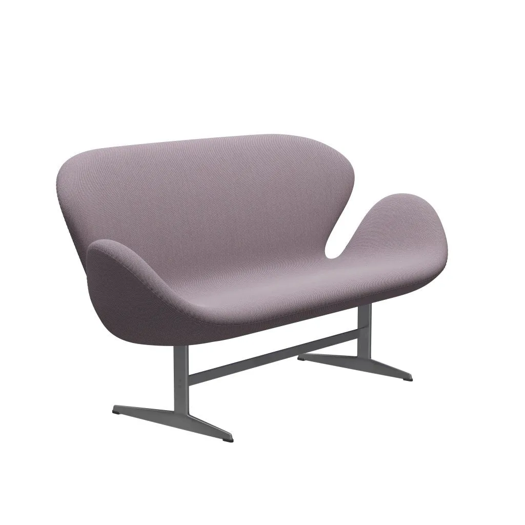 Fritz Hansen Swan™ Sofa 2 Seater, Silver Grey/Steelcut Trio White/Violet