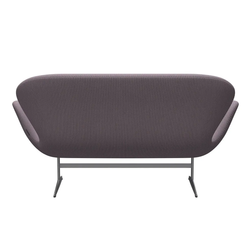 Fritz Hansen Swan™ Sofa 2 Seater, Silver Grey/Steelcut Trio White/Violet