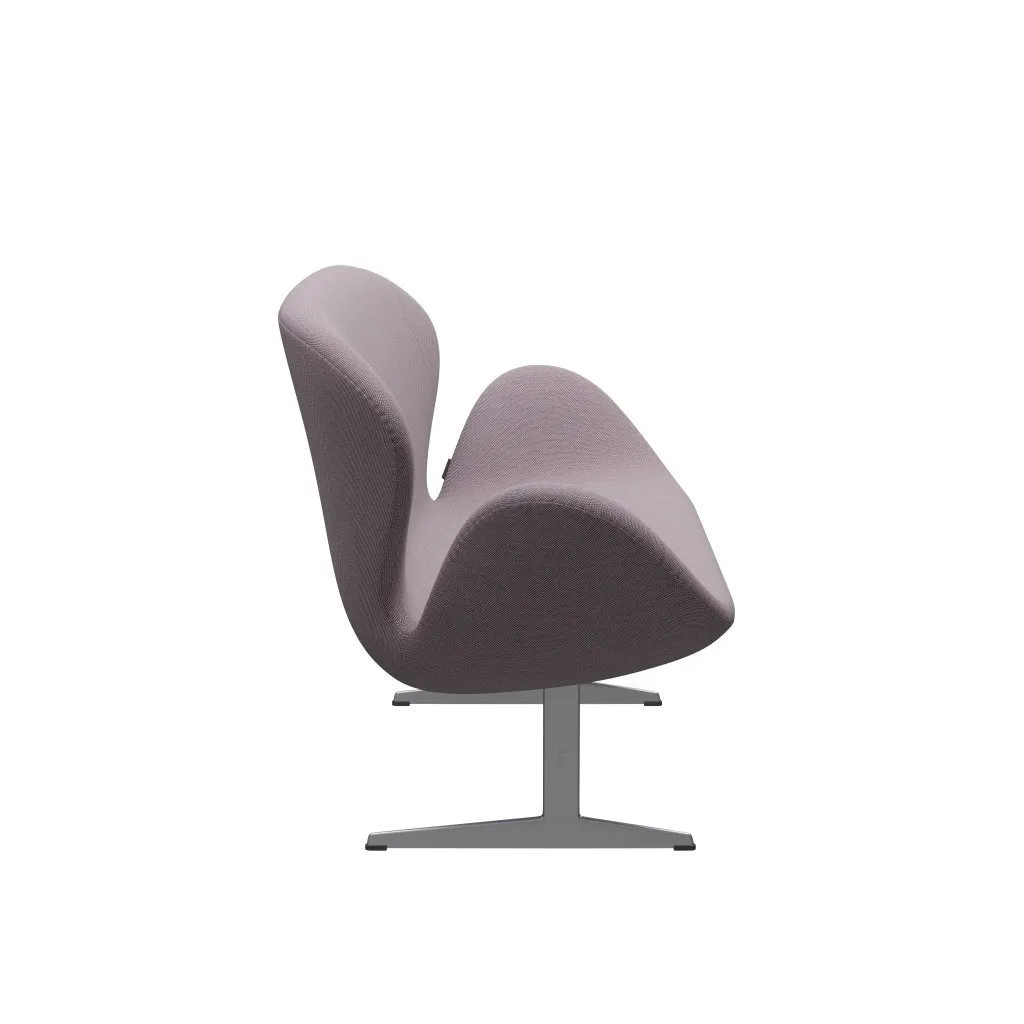 Fritz Hansen Swan™ Sofa 2 Seater, Silver Grey/Steelcut Trio White/Violet