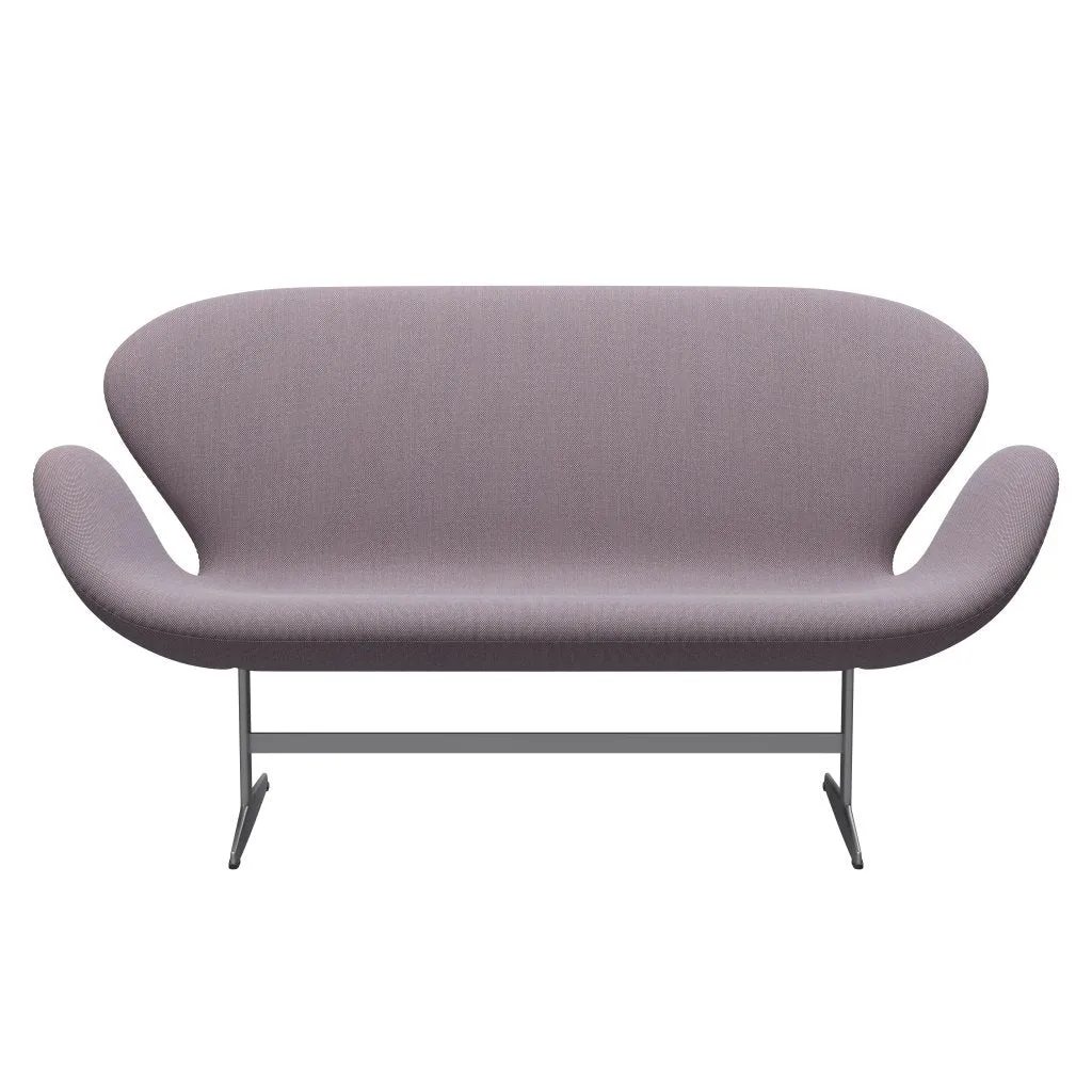 Fritz Hansen Swan™ Sofa 2 Seater, Silver Grey/Steelcut Trio White/Violet