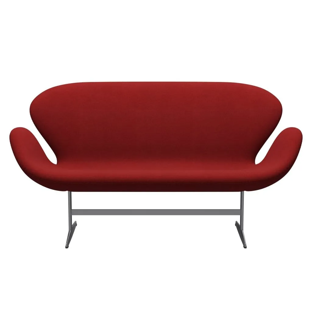Fritz Hansen Swan™ Sofa 2 Seater, Silver Grey/Tonus Burnt Red