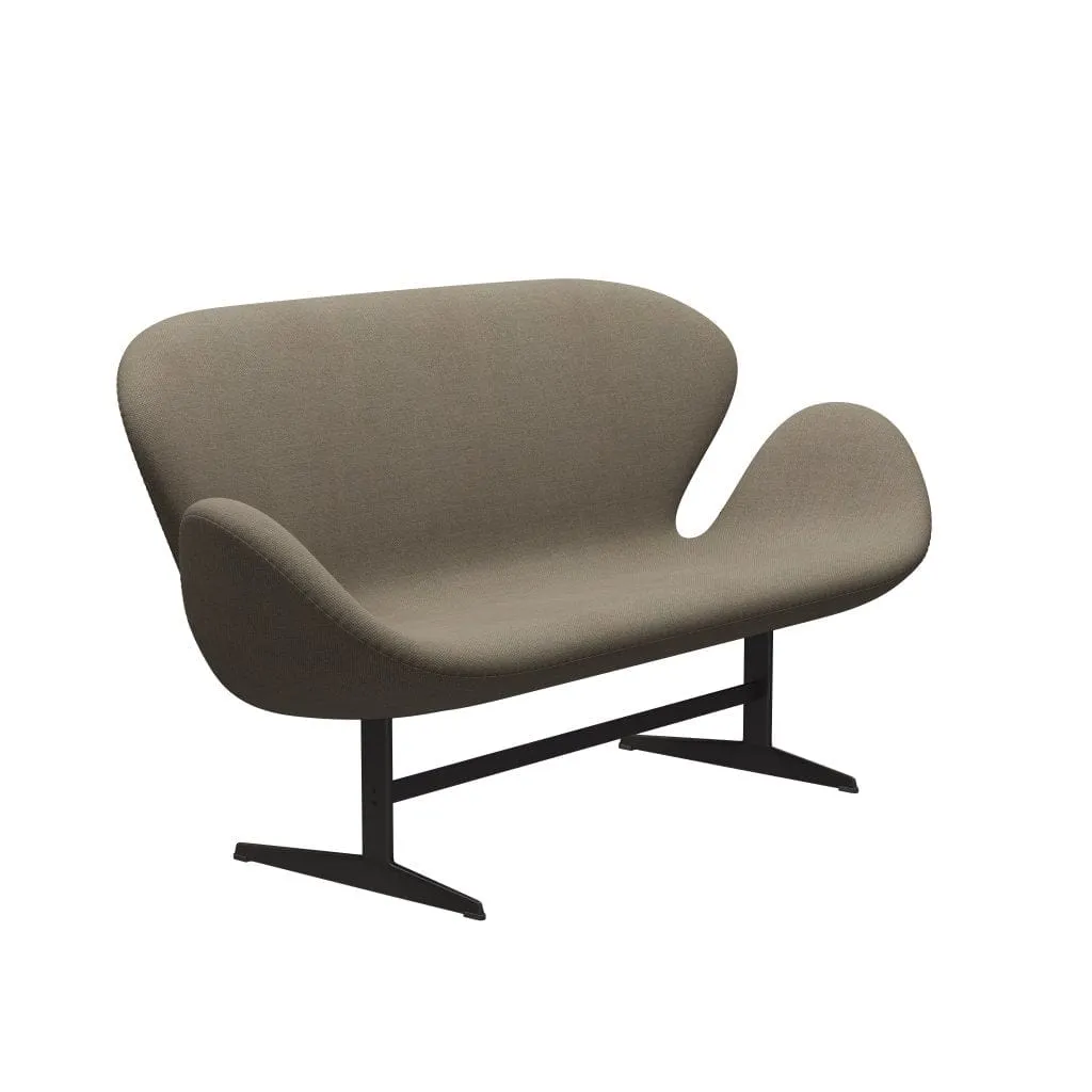 Fritz Hansen Swan™ Sofa 2 Seater, Warm Graphite/Fiord Brown/Stone