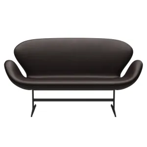 Fritz Hansen Swan™ Sofa 2 Seater, Warm Graphite/Grace Dark Brown
