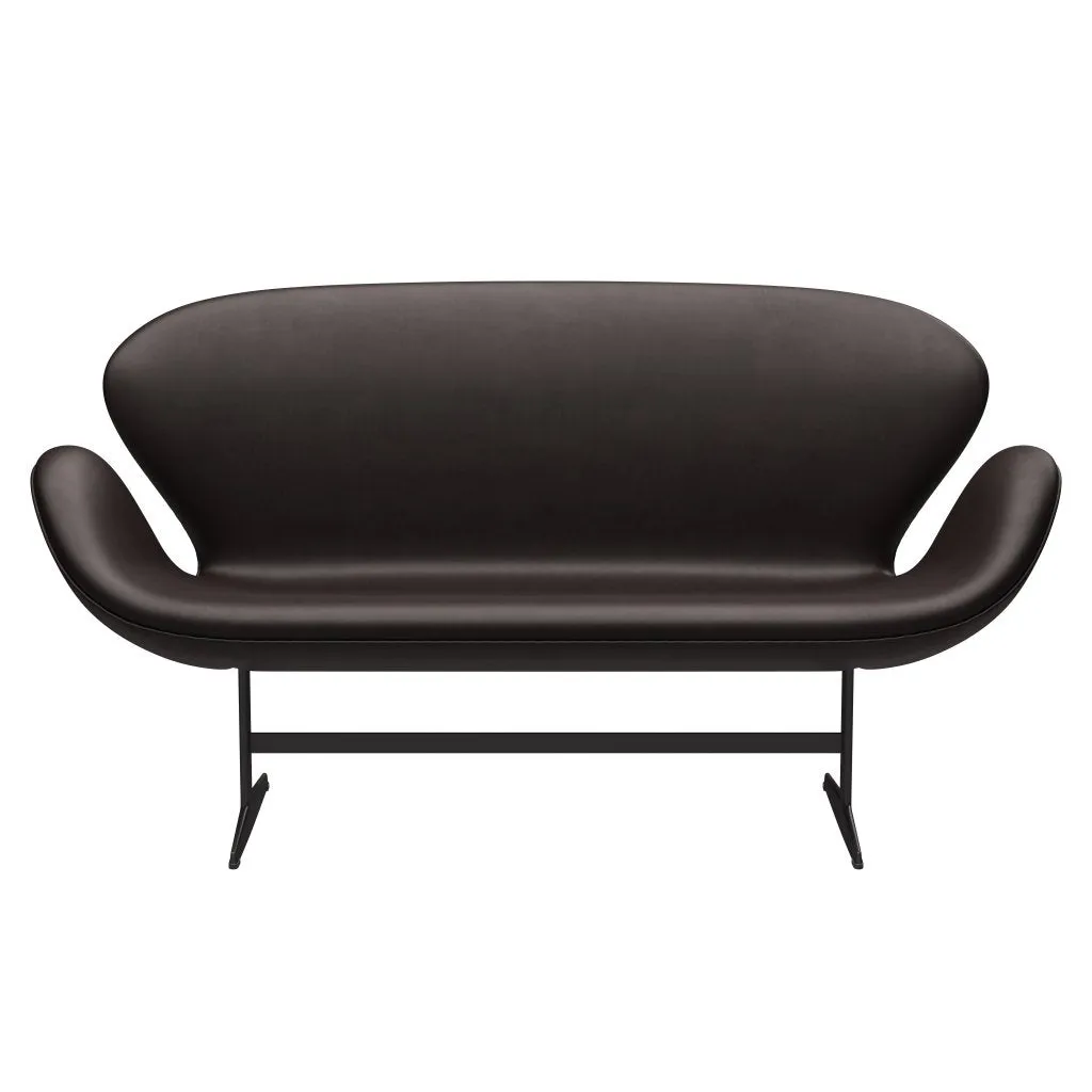Fritz Hansen Swan™ Sofa 2 Seater, Warm Graphite/Grace Dark Brown