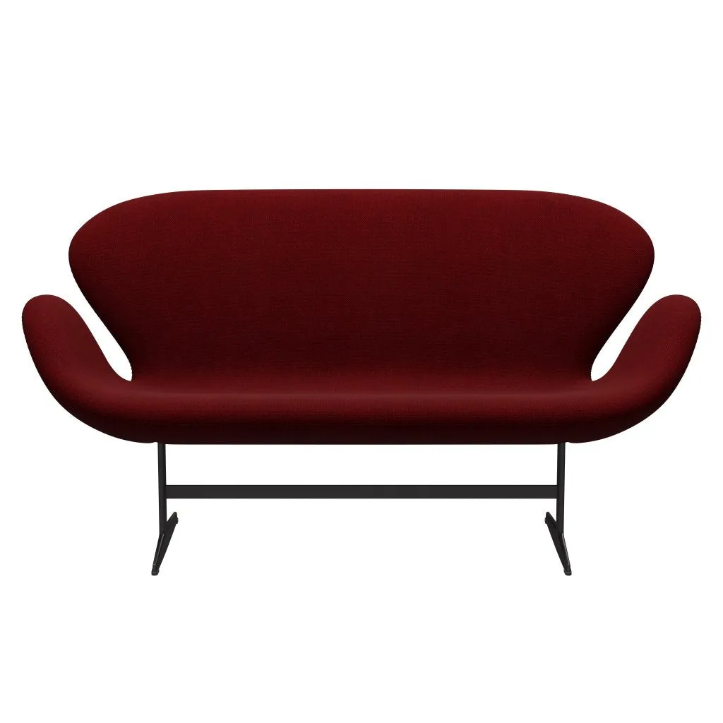 Fritz Hansen Swan™ Sofa 2 Seater, Warm Graphite/Hallingdal Dark Red