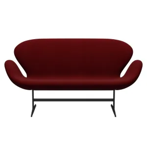 Fritz Hansen Swan™ Sofa 2 Seater, Warm Graphite/Hallingdal Dark Red