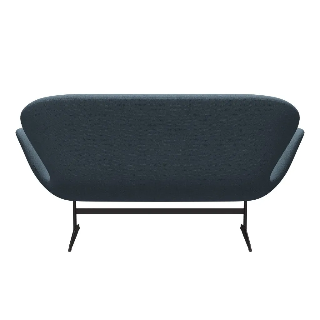 Fritz Hansen Swan™ Sofa 2 Seater, Warm Graphite/Re Wool Natural/Light Blue