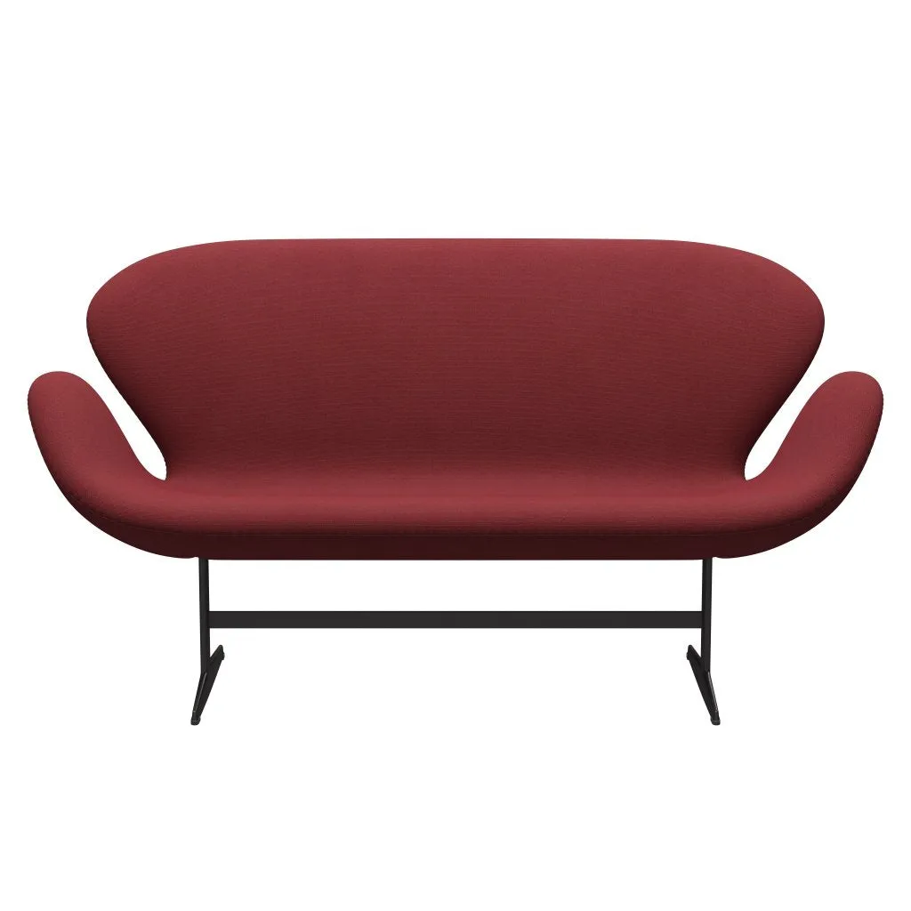 Fritz Hansen Swan™ Sofa 2 Seater, Warm Graphite/Steelcut Trio Dark Red