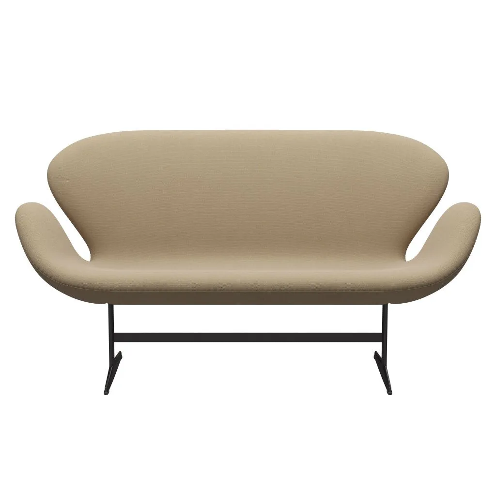 Fritz Hansen Swan™ Sofa 2 Seater, Warm Graphite/Steelcut Trio Soft Yellow