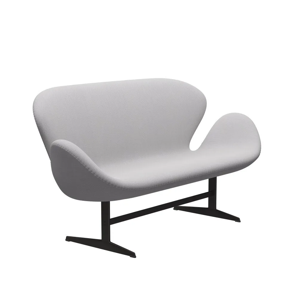 Fritz Hansen Swan™ Sofa 2 Seater, Warm Graphite/Steelcut Trio White & Light Grey