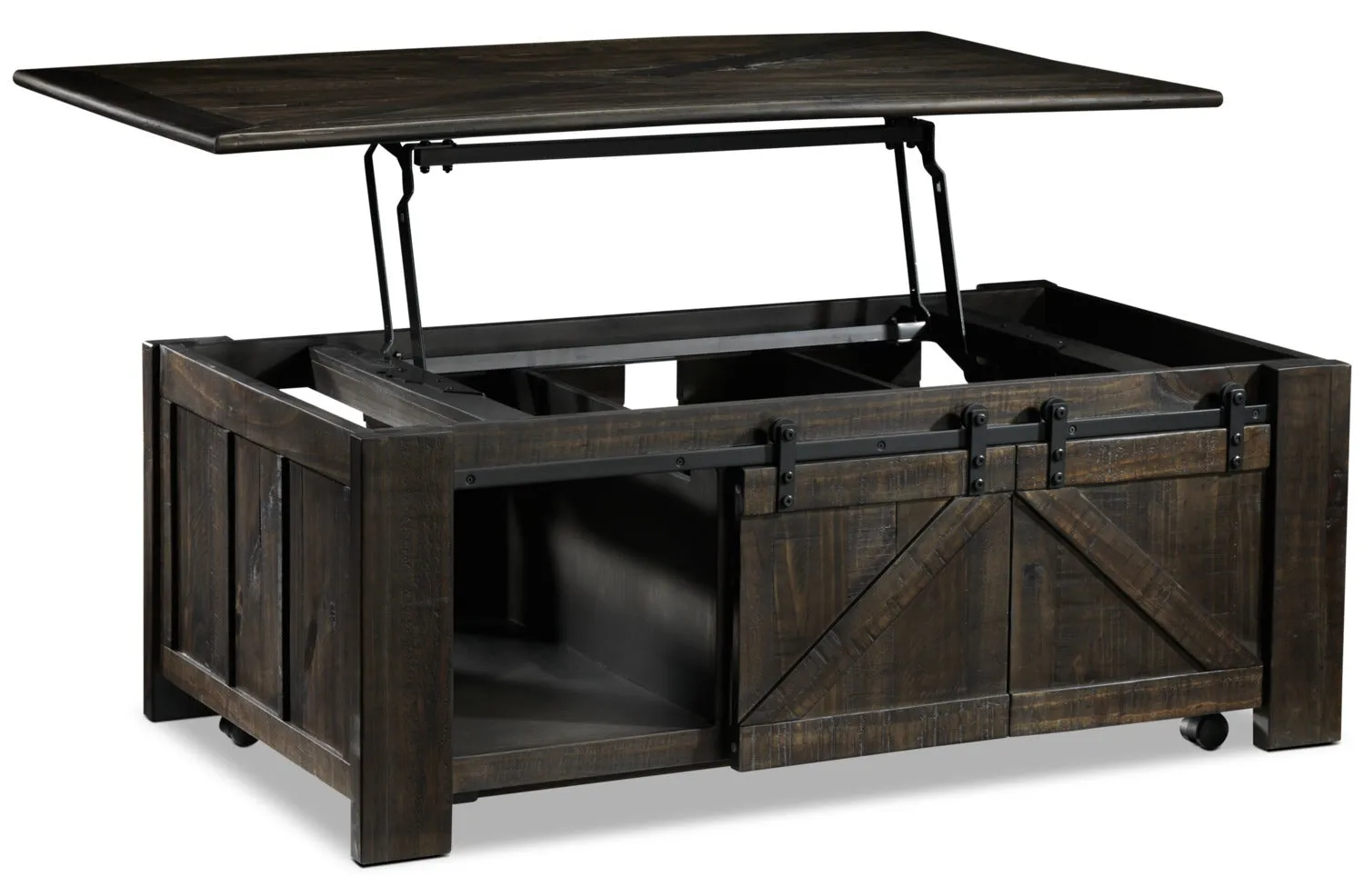 Gable 50" Lift-Top Coffee Table - Weathered Charcoal