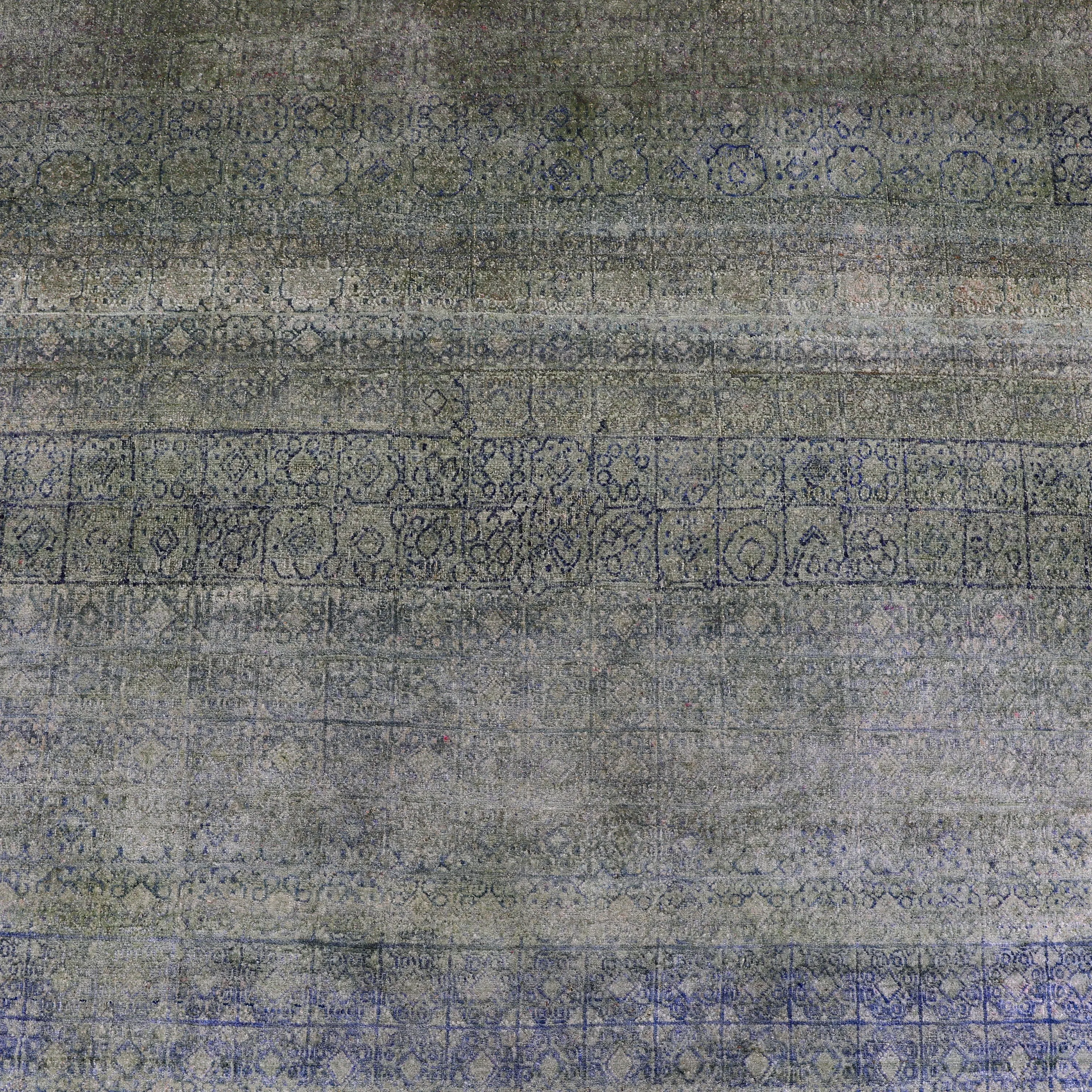 Green Alchemy Contemporary Silk Rug - 8'11" x 11'10"