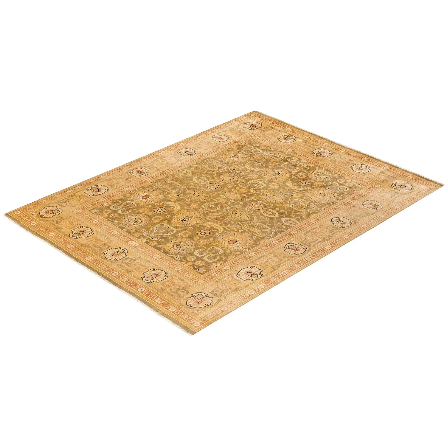 Green Traditional Wool Rug - 8' x 10'3"
