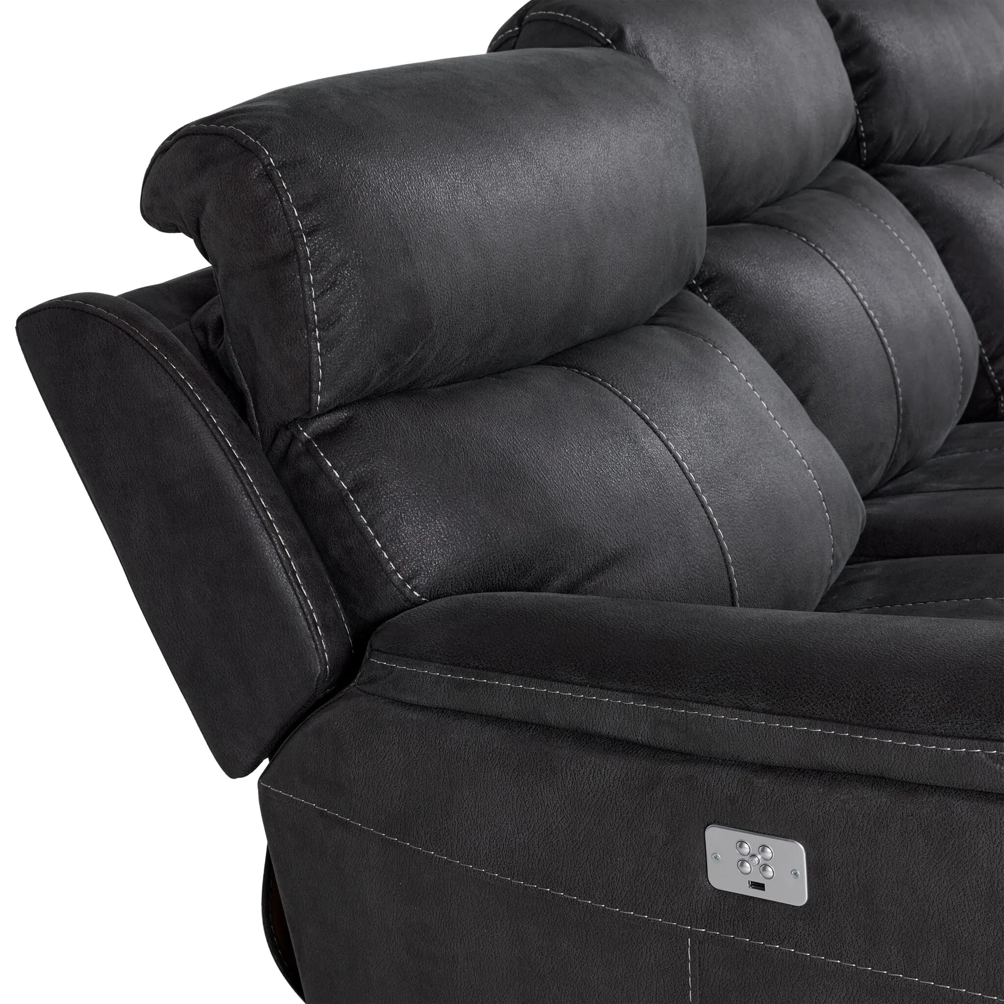 Haven Dual Power Reclining Sofa - Grey