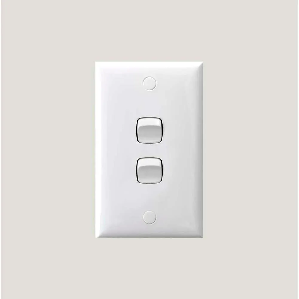 HPM 2 Gang Switch 10A White **