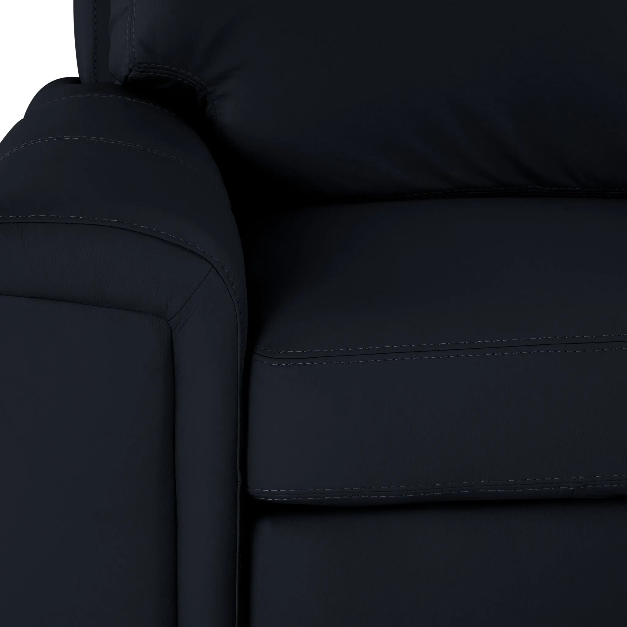 Icon Leather 2-Piece Sectional with Right Facing Chaise - Black