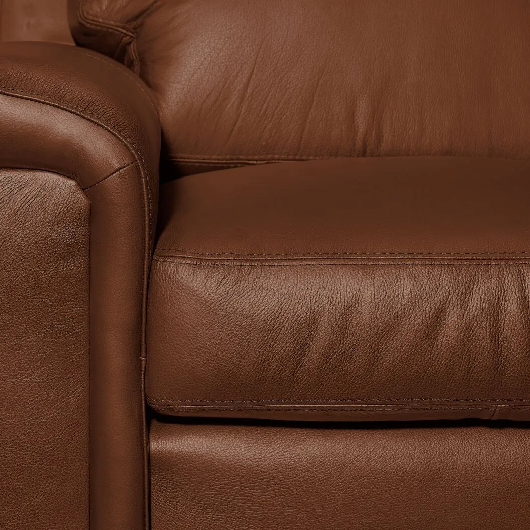 Icon Leather Sofa - Saddle