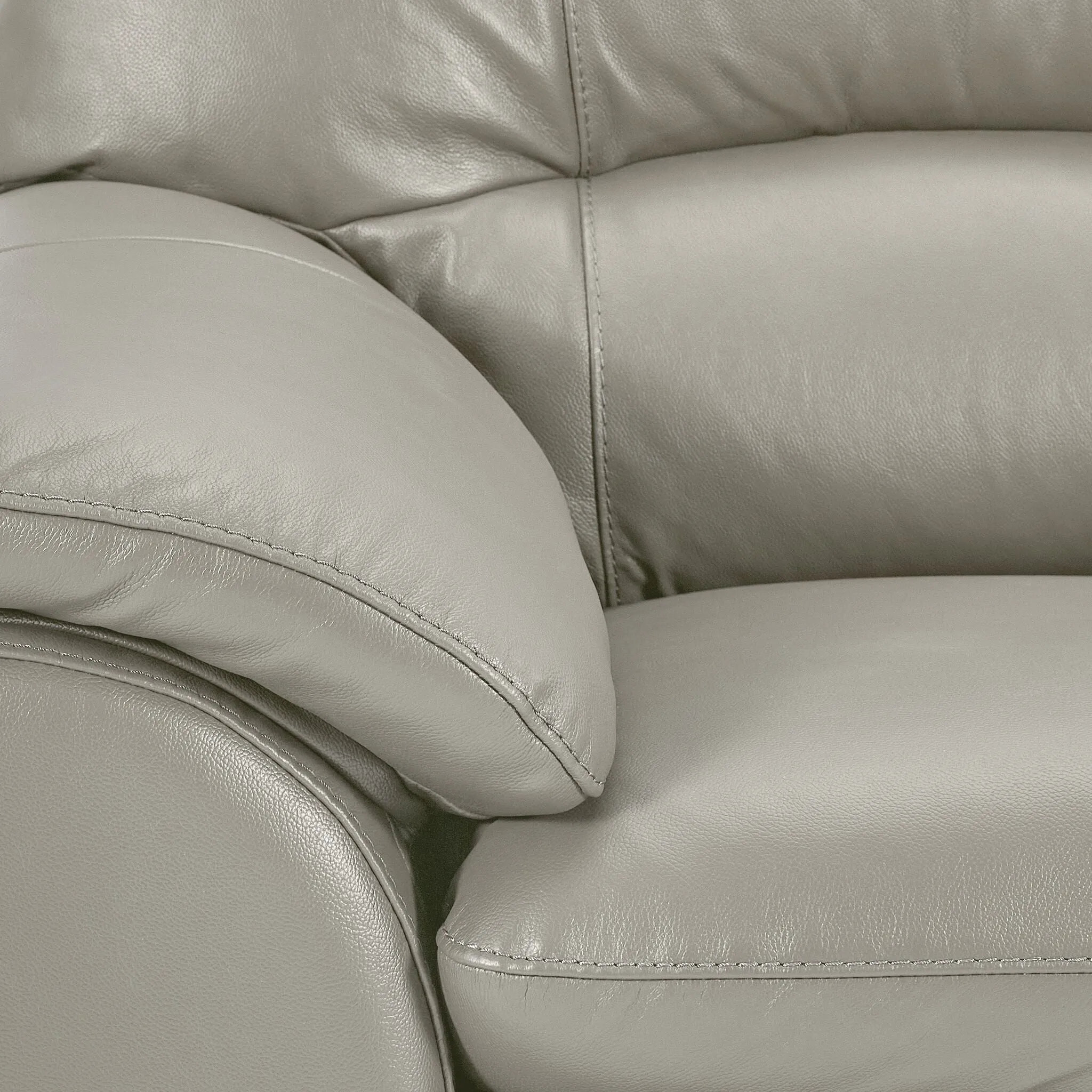 Kendrick Leather Sofa and Chair Set - Silver Grey