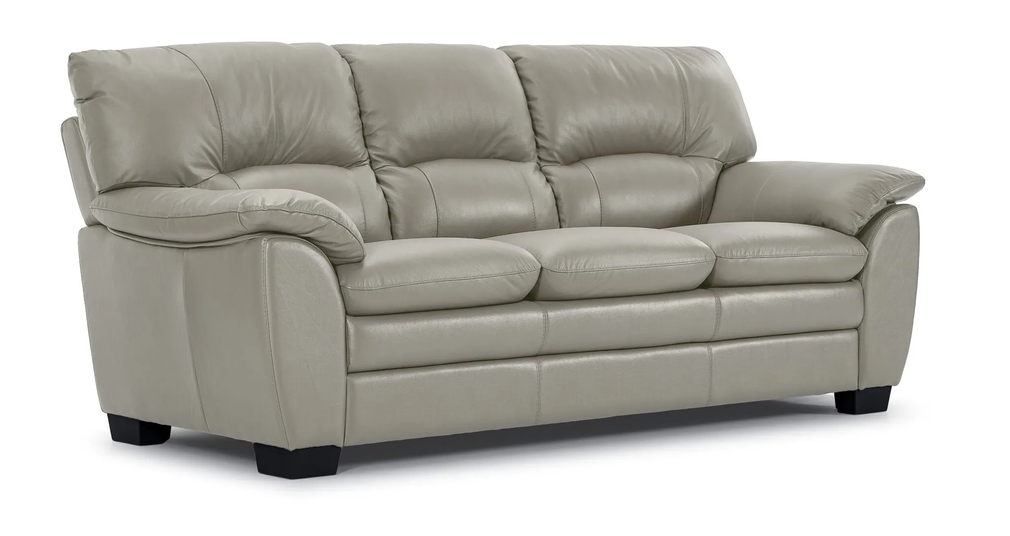 Kendrick Leather Sofa and Chair Set - Silver Grey