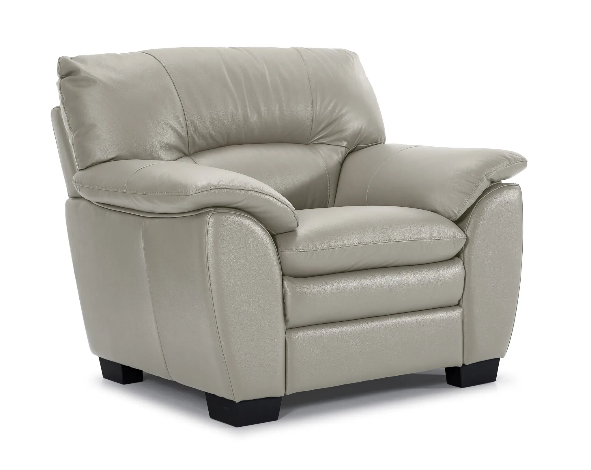 Kendrick Leather Sofa and Chair Set - Silver Grey