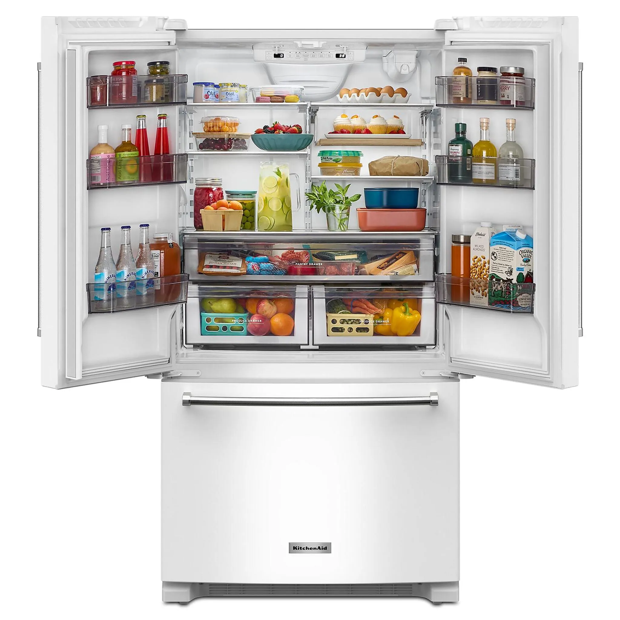 KitchenAid White Counter-Depth French Door Refrigerator (20 Cu.Ft.) - KRFC136RWH