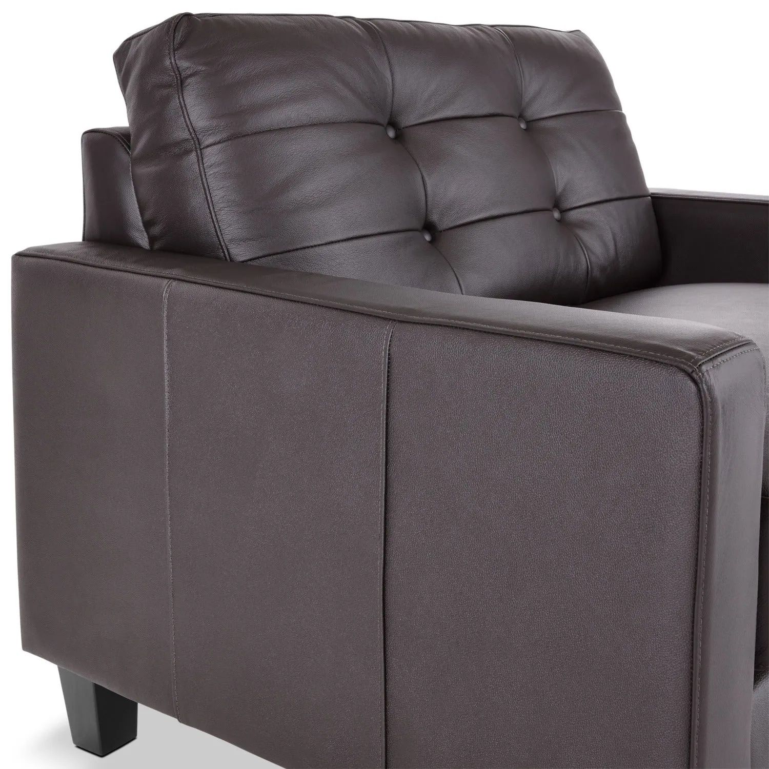 Kylie Leather Sofa and Chair and a Half Set - Coffee