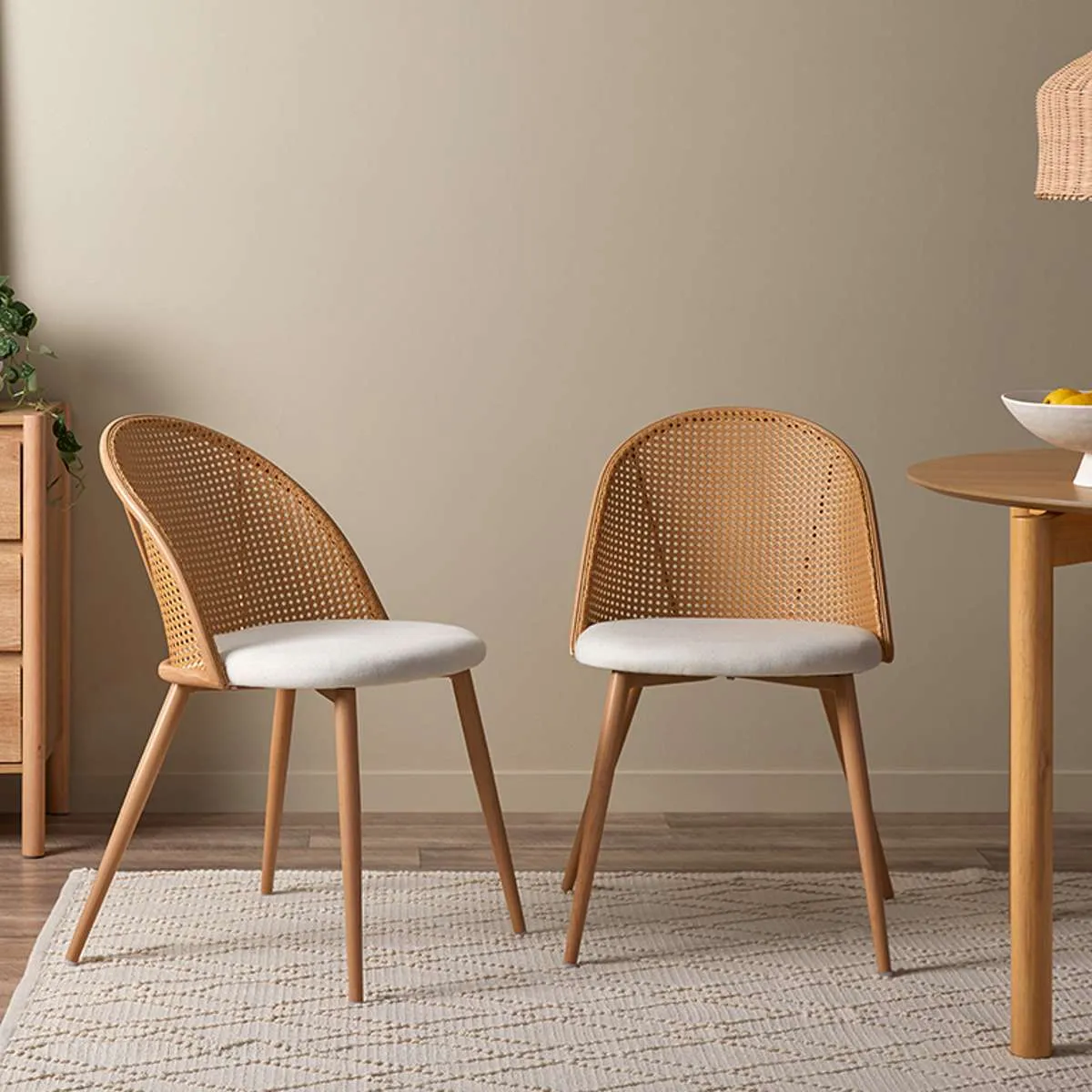 Kyoto Natural and Avila Natural Five Piece Dining Set Mocka