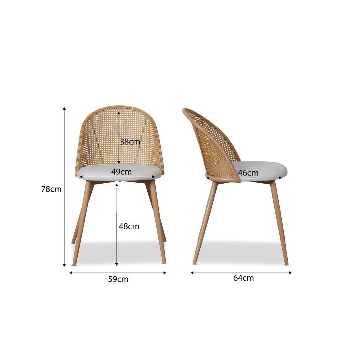 Kyoto Natural and Avila Natural Five Piece Dining Set Mocka