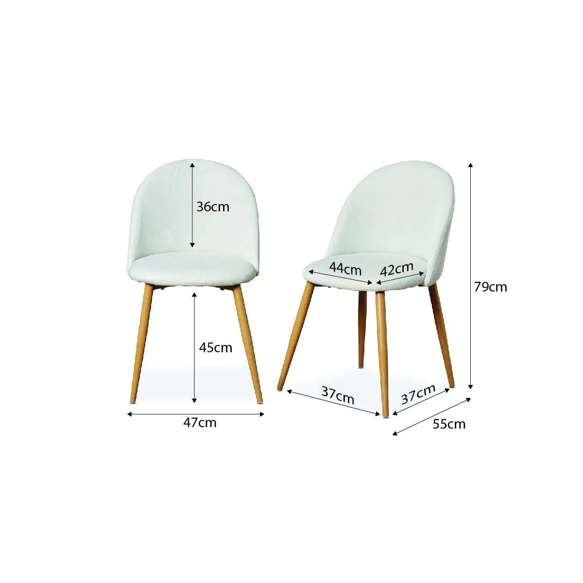 Kyoto Natural and Londyn Cream Five Piece Dining Set Mocka