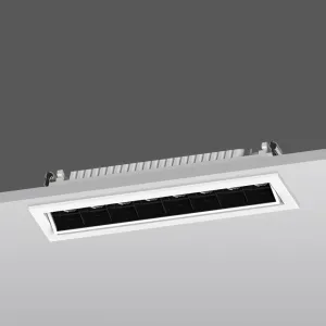 LED Downlight Recessed 20w 3K Non-Dimmable L219 x W64 x H55mm Cutout:208 x 50mm 50D Beam Black IP20