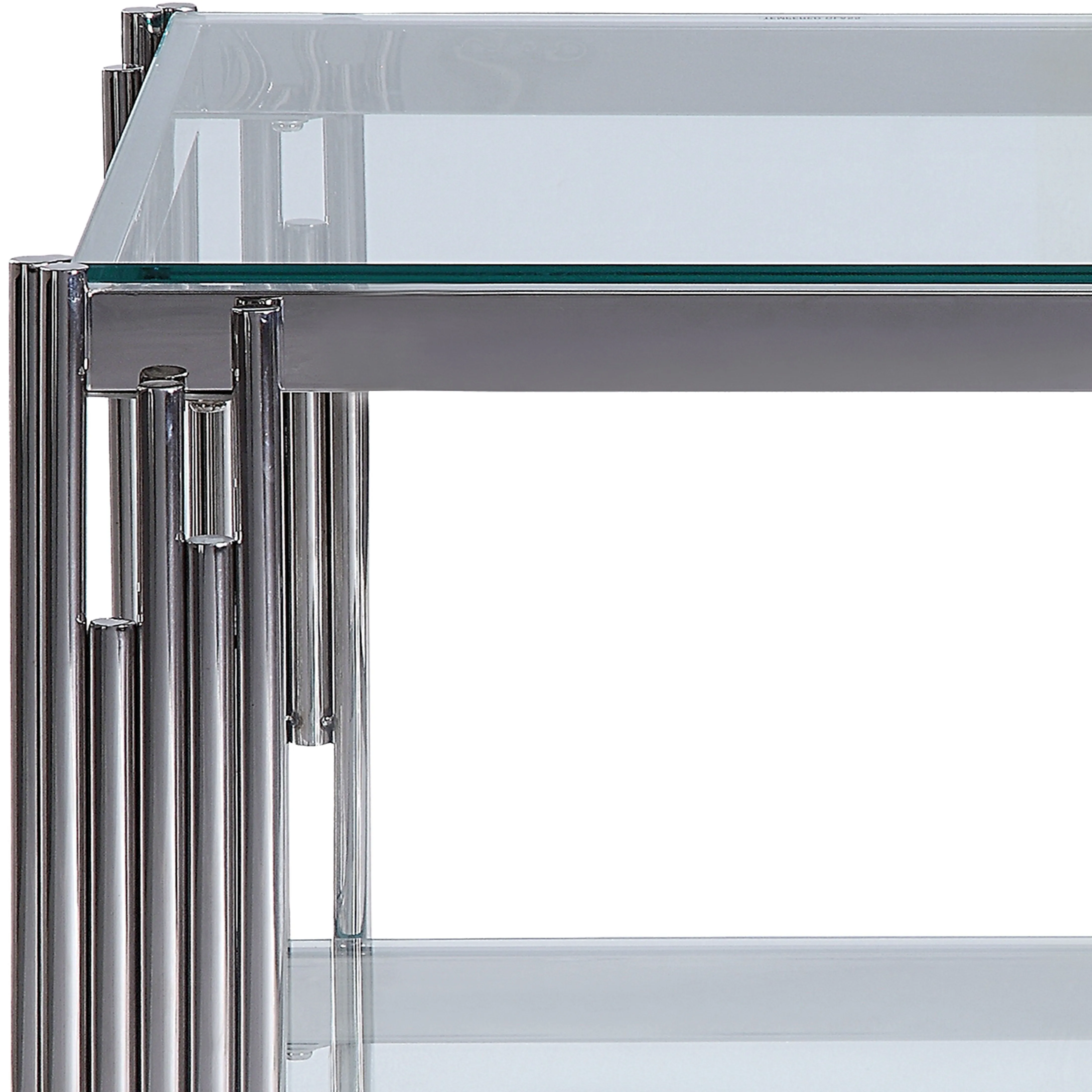 Liana 47" Coffee Table - Glass and Stainless Steel
