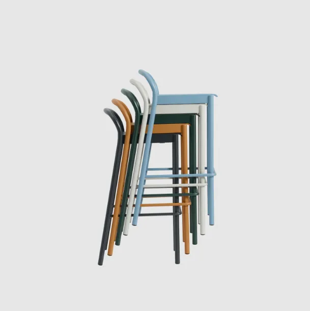Linear Steel Stool, 65cm,  Burnt Orange
