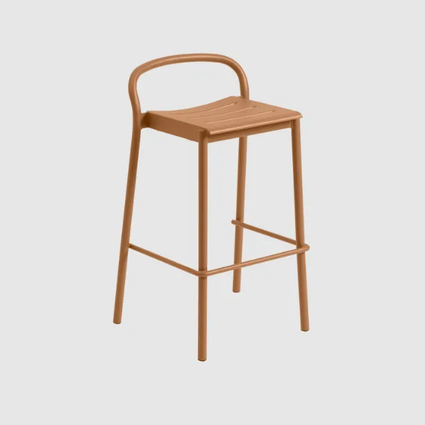Linear Steel Stool, 65cm,  Burnt Orange
