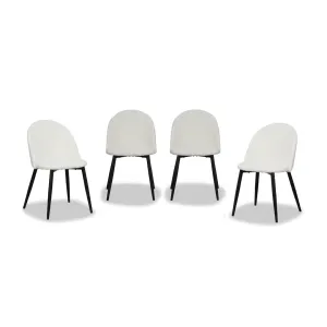 Londyn Dining Chairs - Cream Boucle Set of Four Bundle Mocka