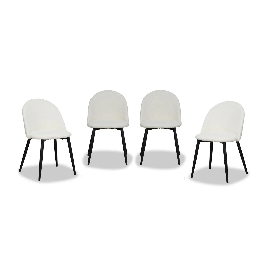 Londyn Dining Chairs - Cream Boucle Set of Four Bundle Mocka