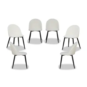 Londyn Dining Chairs - Cream Boucle Set of Six Bundle Mocka