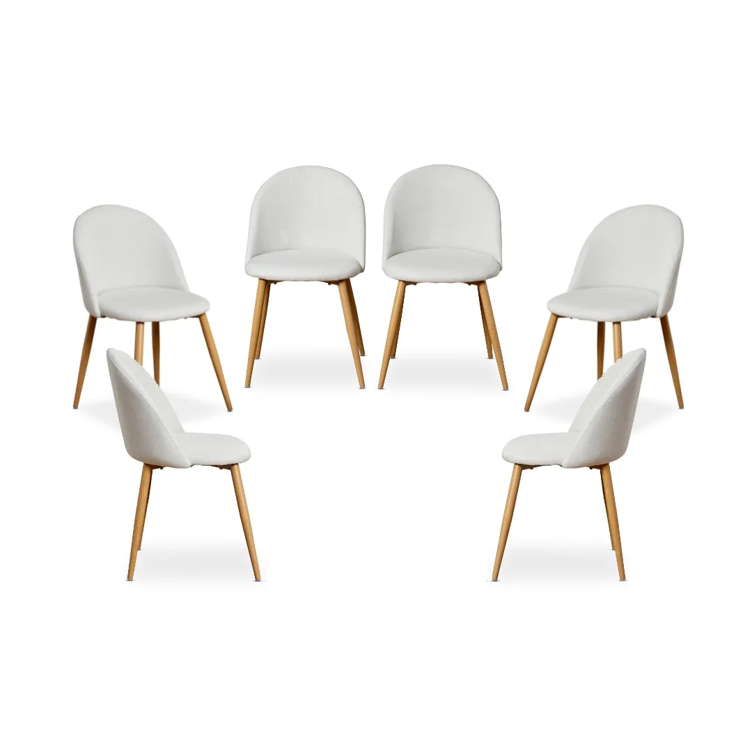 Londyn Dining Chairs - Natural Set of Six Bundle Mocka