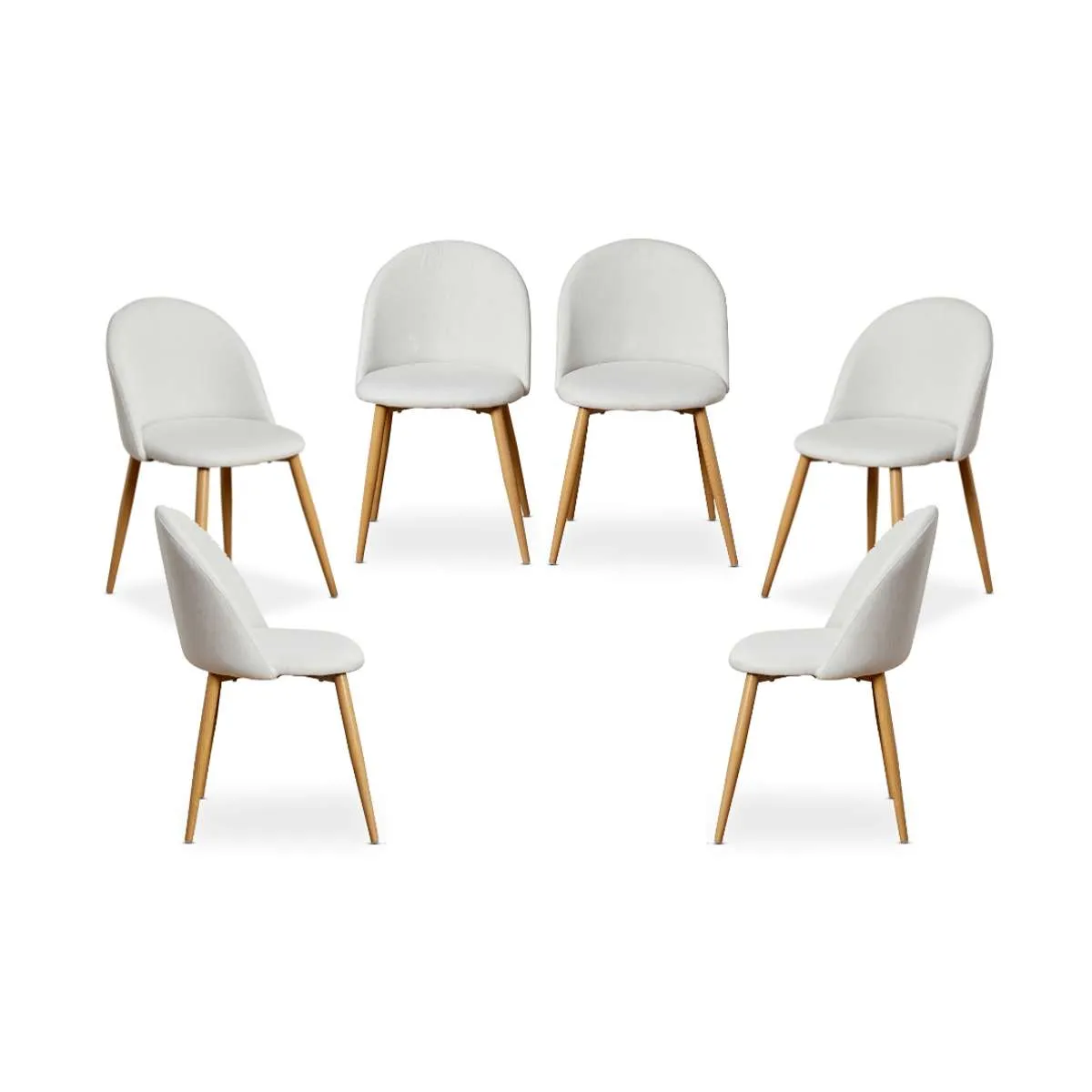 Londyn Dining Chairs - Natural Set of Six Bundle Mocka