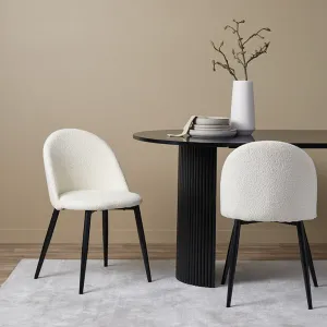 Londyn Dining Chairs - Set of 2 - Cream Boucle Mocka