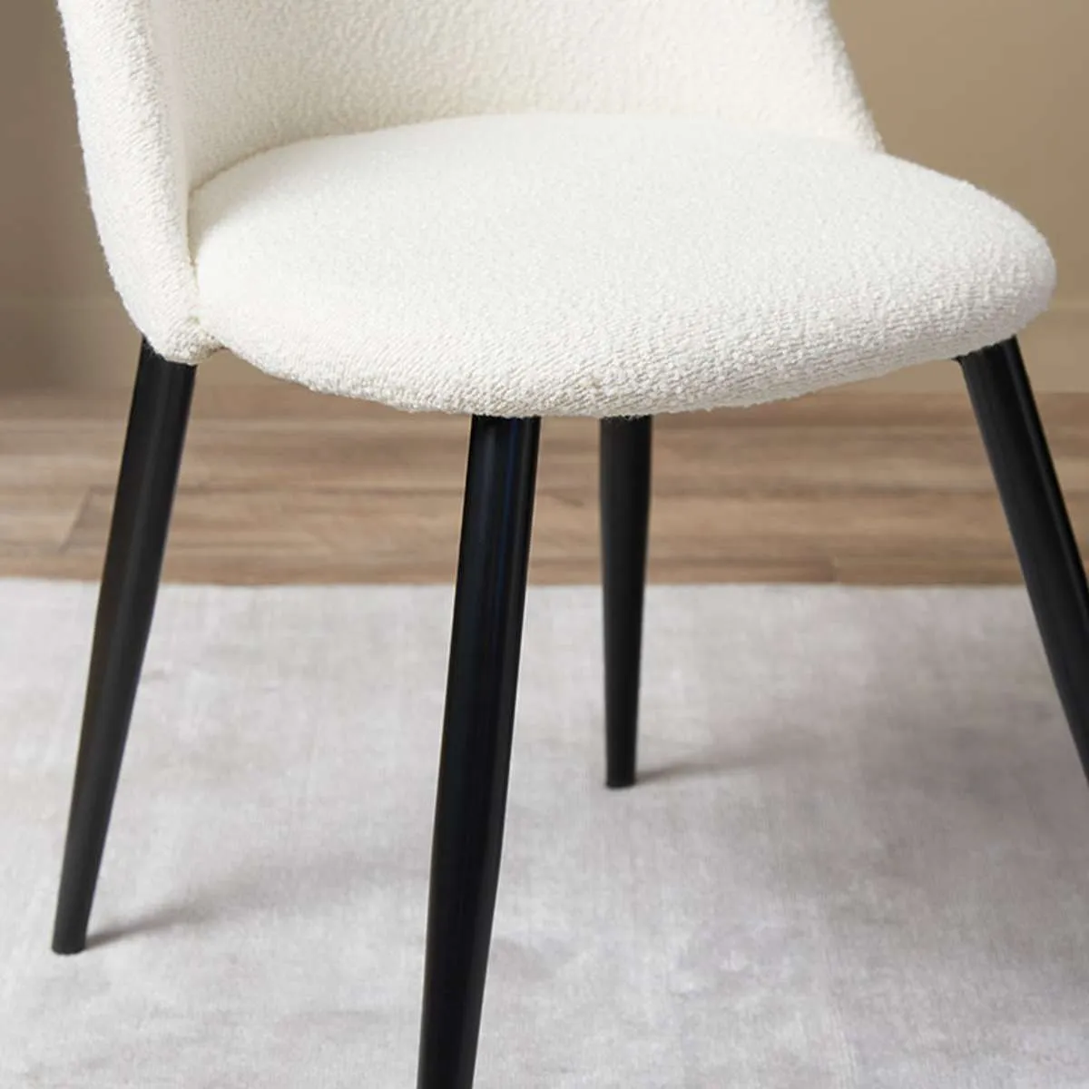 Londyn Dining Chairs - Set of 2 - Cream Boucle Mocka