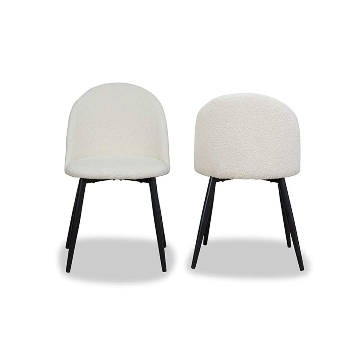 Londyn Dining Chairs - Set of 2 - Cream Boucle Mocka