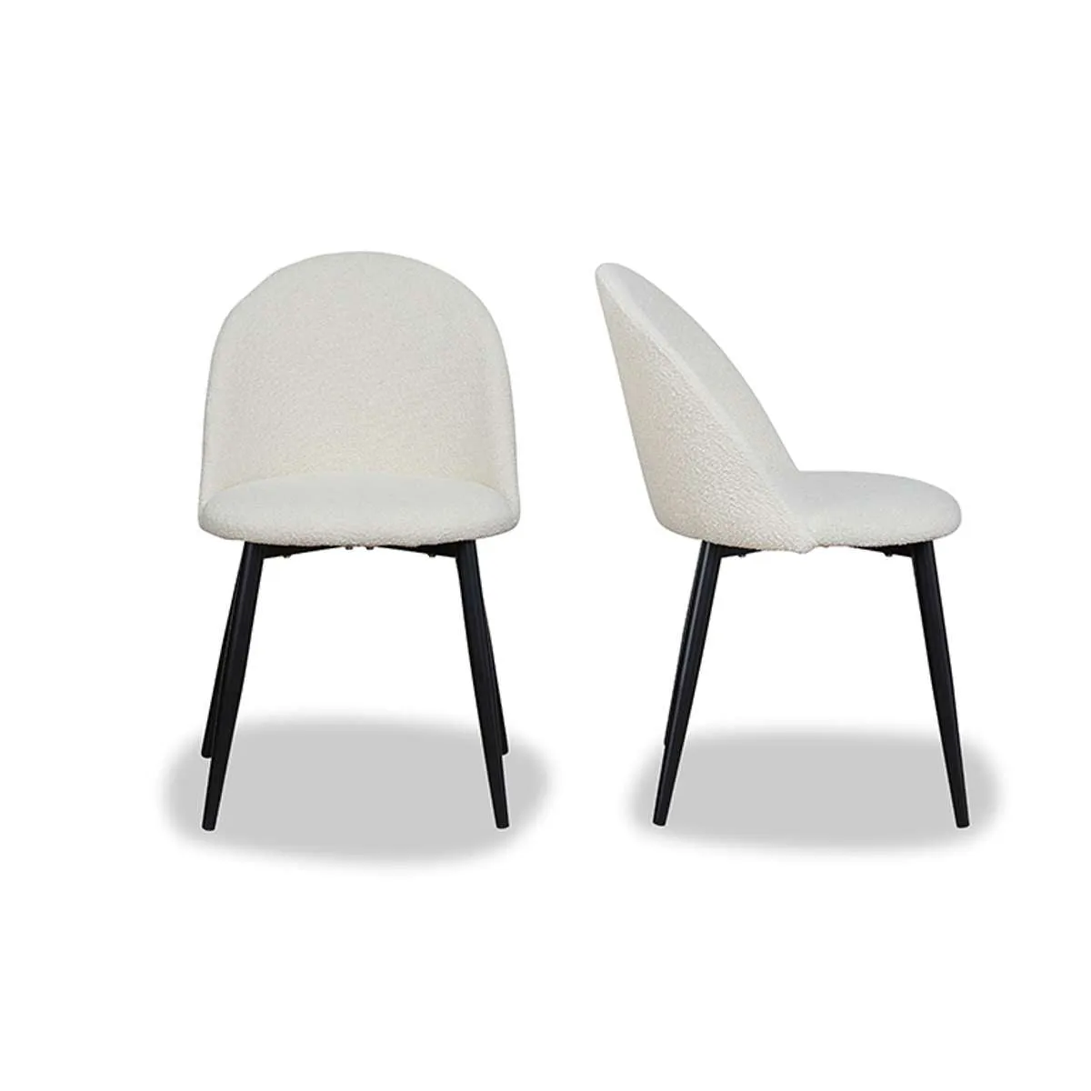 Londyn Dining Chairs - Set of 2 - Cream Boucle Mocka