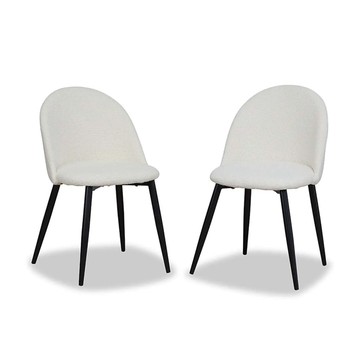 Londyn Dining Chairs - Set of 2 - Cream Boucle Mocka