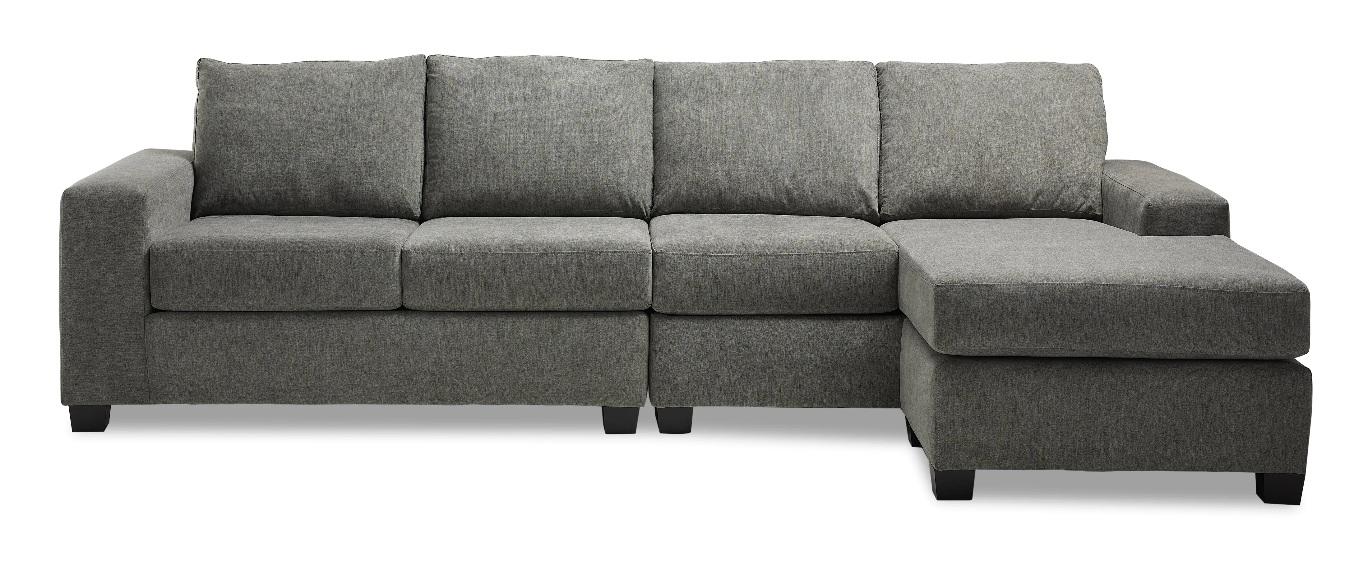 Luna 2-Piece Sectional with Reversible Chaise - Grey