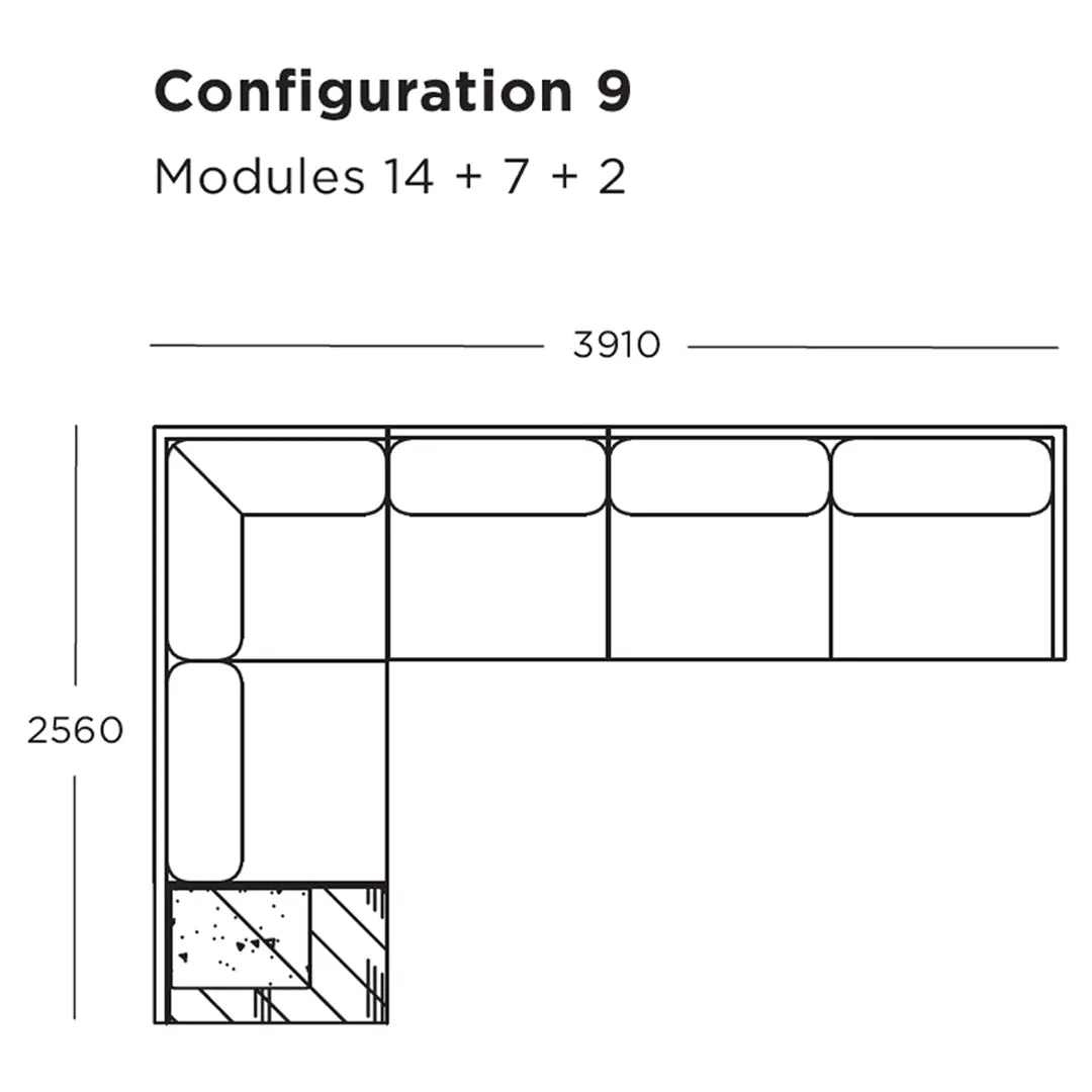 Maho Modular Sofa (Modules 9-12)