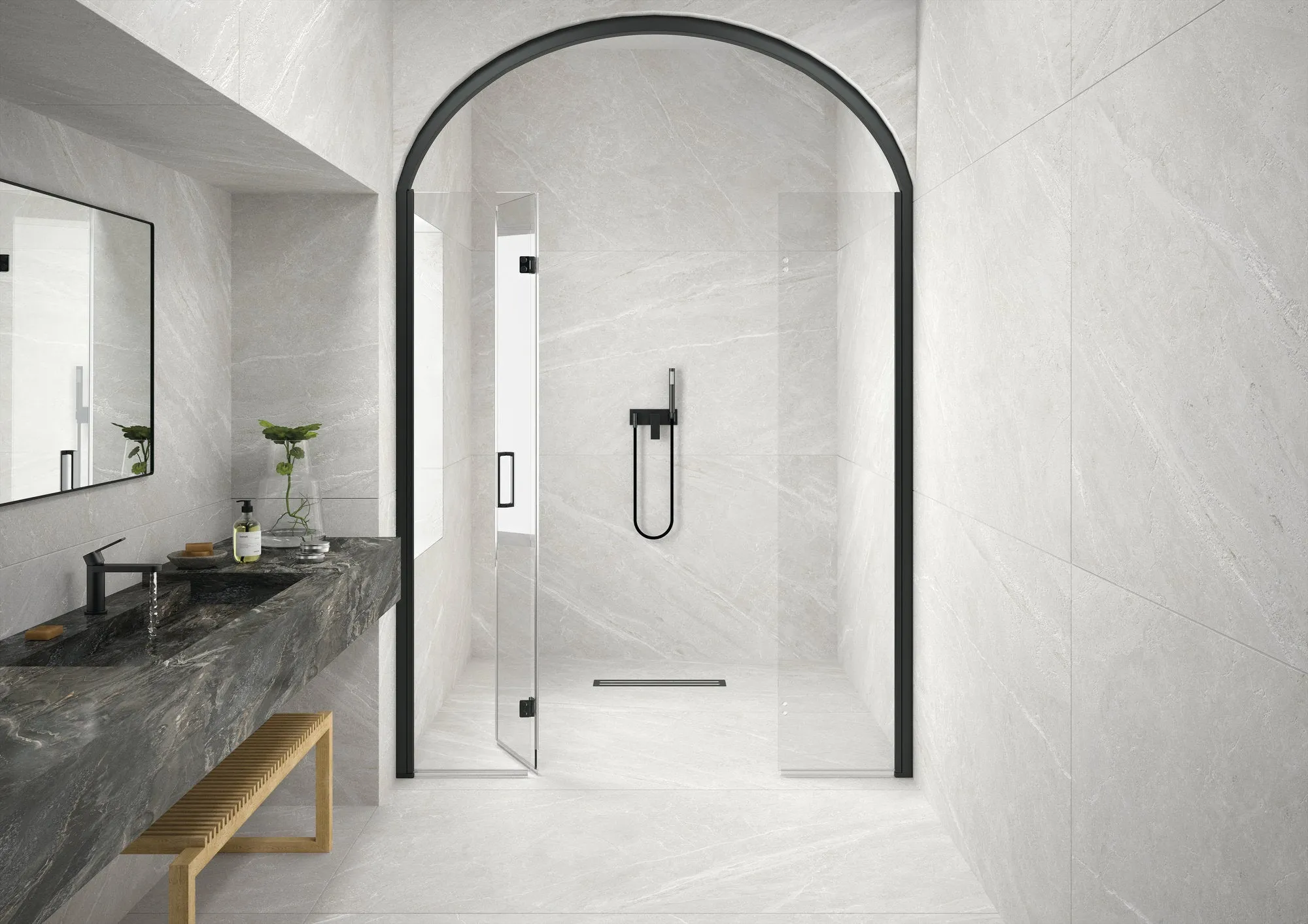 Mainstone Cloud Stone Effect Porcelain Tile 60x120cm Natural Matte